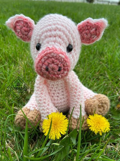 Peni the Pig Crochet PDF Pattern ONLY Amigurumi Piglet | Etsy Pig Crochet, Cow Stuff, Crochet Chain Stitch, Pig Doll, Crochet Pig, Confection Au Crochet, Animals Birthday, Mini Crochet, I Love This Yarn