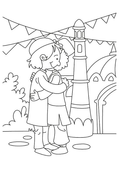 Coloring Page Eid Colouring Pages, Eid Drawing For Kids, Eid Mubarak Coloring Pages, Eid Coloring Pages, Ramadan Coloring, Diwali For Kids, Super Coloring Pages, Doc Hudson, Ramadan Cards