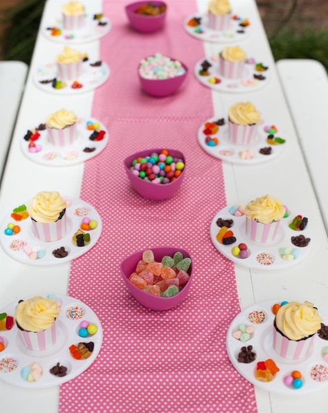 Cupcake Decoration Station from a Shabby Chic Baking Themed Birthday Party via Kara's Party Ideas KarasPartyIdeas.com (11) Cupcake Party Theme, Baking Birthday Parties, Cupcake Decorating Party, Party Theme Ideas, Cupcake Birthday Party, Chef Party, Art Birthday Party, Baking Party, Flamingo Party