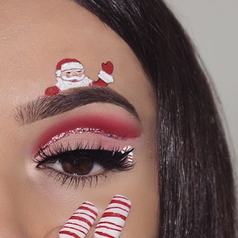 Nasia Belli on Instagram: “Santa Claus @benefitcosmetics @benefitcosmeticsgreece kabrow shade 4 + foolproof shade 3 @hudabeauty @shophudabeauty “electric obsessions”…” • Instagram Santa Clos, Point Eyeliner, Extra Makeup, Xmas Makeup, Christmas Eye Makeup, White Liquid, Liquid Glitter Eyeshadow, Christmas Makeup Look, Makeup Drawing