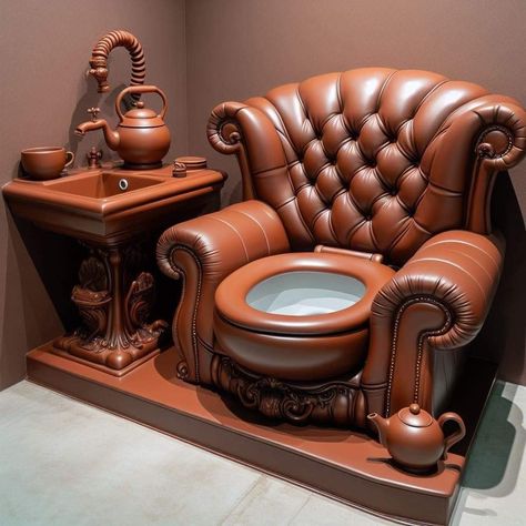 Toilet Pictures, Weird Furniture, Luxury Toilet, Restroom Design, Traditional Toilets, Trailer Remodel, Unique Bathroom, Creative Furniture, Design Your Dream House