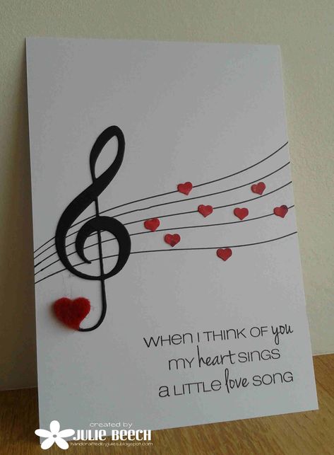 Musical Cards, Music Cards, Valentines Day Cards Handmade, Birthday Card Craft, Valentine Cards Handmade, Twelfth Night, Diy Valentines Crafts, Birthday Cards Diy, Handmade Birthday Cards