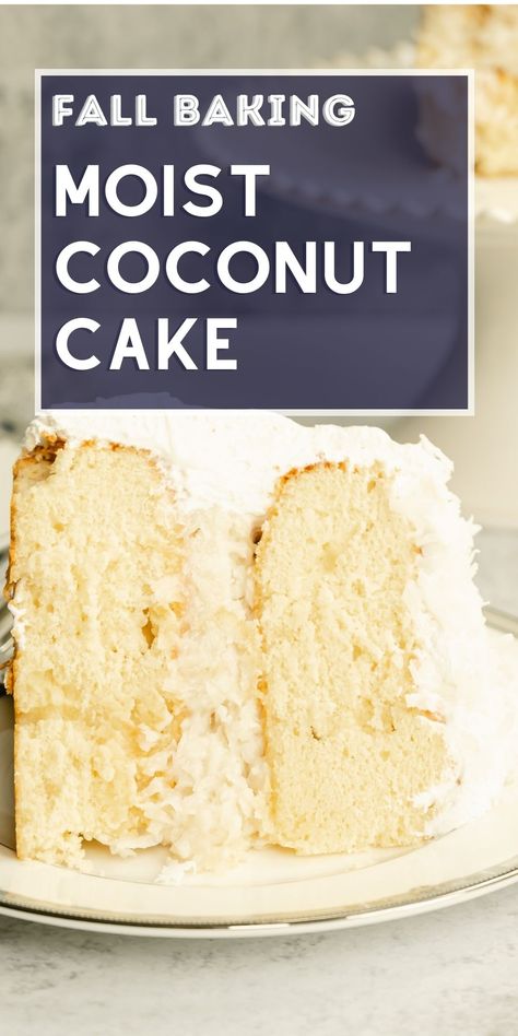 Skip the box mix! The best coconut cake is made from scratch with this easy recipe. A moist coconut cake and filling that makes the perfect birthday cake recipe. Fluffy Coconut Cake, Coconut Cake From Cake Mix Boxes Easy, Coconut Cake Using Box Cake, Coconut Cake From Cake Mix Boxes, Cake Mix From Scratch, Old Fashioned Coconut Cake, Moist Coconut Cake Recipe, Coconut Cake From Scratch, Coconut Cake Recipes