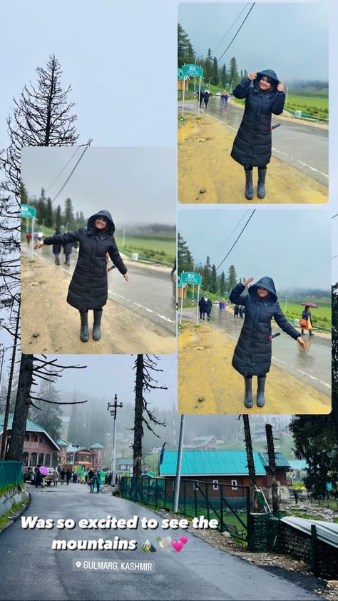 Kashmir Outfit Ideas In December, Kashmir Story Ideas, Manali Story Ideas, Kashmir Instagram Stories, Manali Instagram Story, Winter Poses For Instagram, Kashmir Photography Ideas, Kashmir Pics, Mountain Photo Ideas Instagram