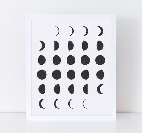 Moon Cycle Art, Cycling Art Print, Cycle Art, Pixel Grid, Organization Bullet Journal, Moon Icon, The Moon Tarot, Moon Cycle, Art Moon