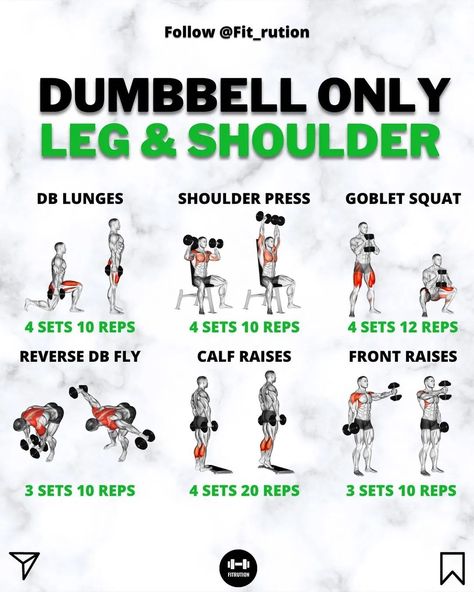 Shoulder And Legs Workout Men, Shoulder And Leg Workout, Easy Daily Workouts, Workout Form, Push Pull Legs Workout, Dumbbell Leg Workout, Workouts Routines, Kids Workout, Weight Gain Workout