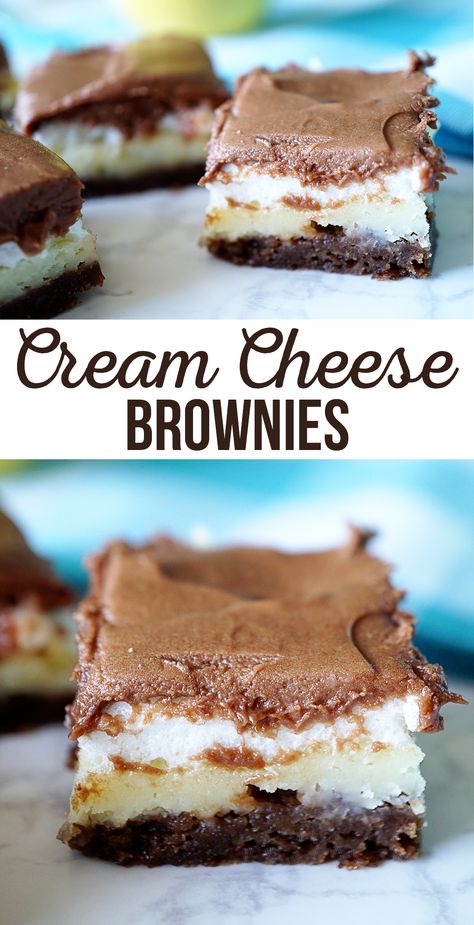 Cookie Dough Cake, Cheese Brownies, Cream Cheese Brownies, Brownie Desserts, Brownies Recipe, Unsweetened Chocolate, Cream Cheese Recipes, Köstliche Desserts, Chocolate Chip Cookie Dough