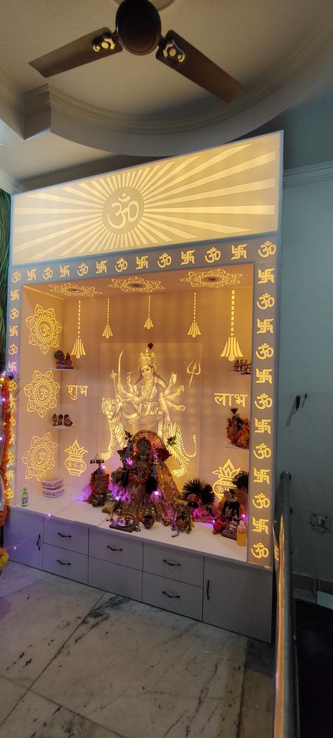 Designo Cnc 7503870299 Corian Temple, Hindu Mandir, Mandir Designs, Durga Mata, Luxury Furniture Living Room, Hanuman Wallpaper, Temple Design, Furniture Living Room, Luxury Furniture