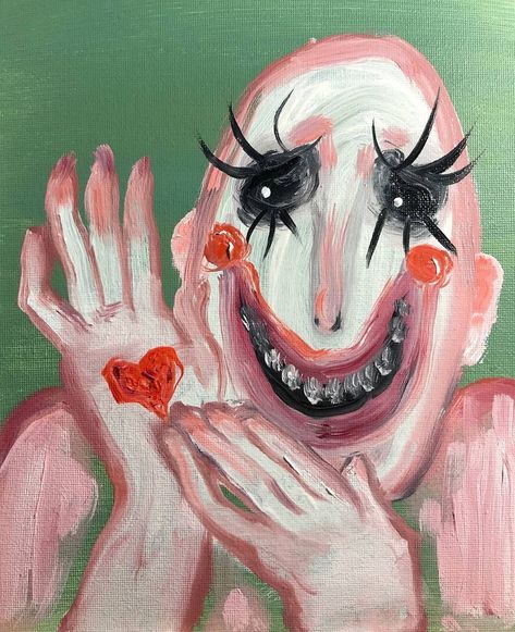 Mary Painting, Creepy Clown, Image Painting, Self Image, Acrylic On Paper, Painting Acrylic, Saatchi Art, Sofia, Art