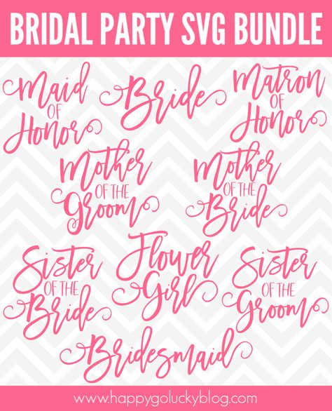 Free Wedding SVG Collection Wedding Cricut, Bridesmaid Stuff, Brides Sister, Sister Of The Groom, Small Backyard Wedding, Cricut Svgs, Cricut Wedding, Wedding Svg, Wedding Projects