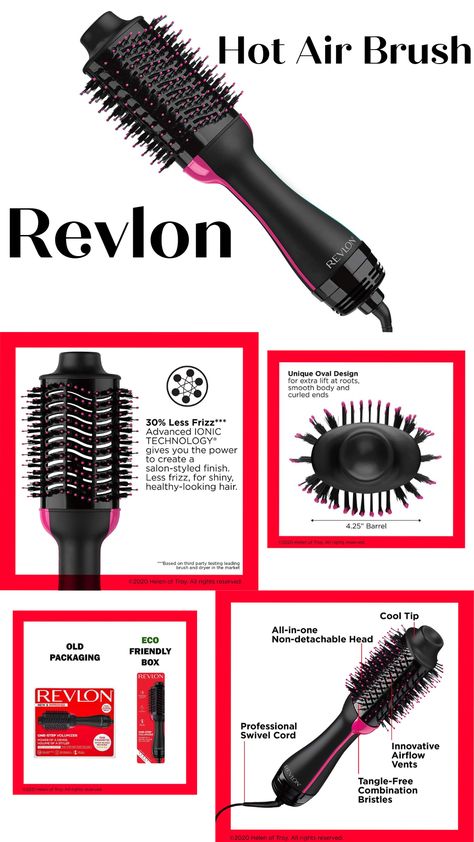 Blowdry Brush, Volumizer Hair Dryer, Curled Ends, Hot Air Brush, Revlon Professional, Brush Design, Oval Brush, Hair Damage, Night Style