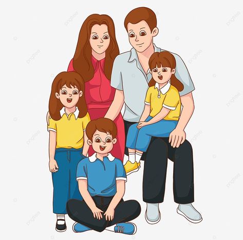 Family Picture Cartoon, Family Relationship Chart, Family Picture Clipart, Art School Supplies, Family Clipart, Album Cover Wallpaper Collage, Love Couple Wallpaper, Transparent Clipart, Family Of 5