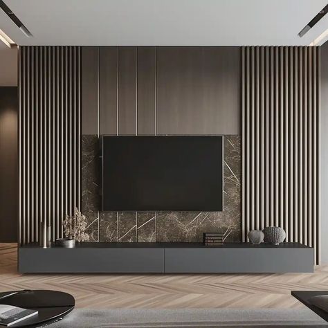 23 Stylish TV Wall Decor Ideas - DailyHomeSafety Theatre Room Ideas, Dark Accent Walls, Tv Wall Decor Ideas, Modern Tv Room, White Shiplap Wall, Living Tv, Accent Wall Designs, Modern Tv Units, Wall Tv Unit Design