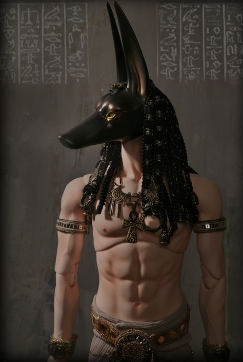 Anubis (Soom 'Lord of the Dead') Bastet Makeup, Snake Wreath, Parasol Protectorate, The Lone Ranger, Egyptian Mythology, Fantasy Doll, Male Doll, Weighing Scale, Egyptian Gods