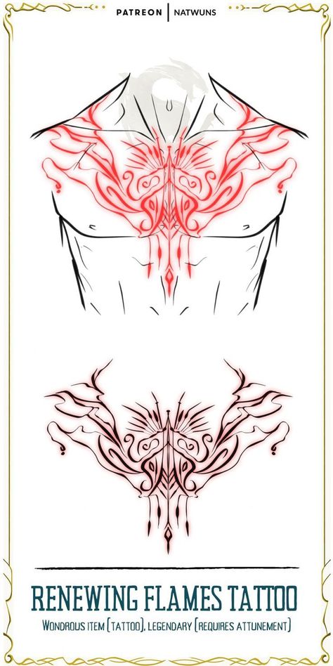 Dnd Tattoos Character, Dnd Sorcerer Tattoo, Dnd Magic Tattoo Art, Magic Tatoos Dnd, Fantasy Tattoo Designs Drawings, Magic Back Tattoo, Dnd Tattoos Ideas, Magical Tattoos Dnd, Magic Tattoo Dnd