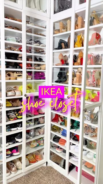 Amazon Shoe Storage, Ikea Shoe Closet, Home Diy Videos, Shoe Closet Design, Shoes Closet Ideas, Shoe Closet Organization, Closet Shoe Organization, Ikea Shoe Storage, Billy Hack