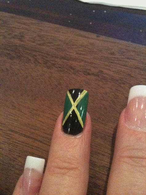 Flag of Jamaica Jamaican Nails Ideas, Nails Jamaica, Jamaican Nails, Jamaica Nails, Flag Of Jamaica, Flag Nails, Jamaican Flag, Jamaica Flag, Nails Ideas