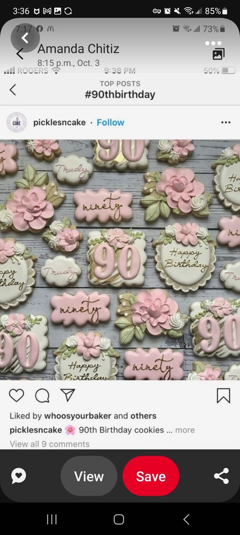 90th Birthday Dessert Table, 75th Birthday Party Food Ideas, Cookies For 90th Birthday, 95th Birthday Cookies, 90th Birthday Party Decorations Ideas, 80th Birthday Cookies For Grandma, 90th Bday Cookies, 80th Birthday Party Cookies, 90 Birthday Cookies Decorated