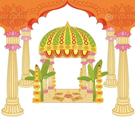 Indian Wedding Mandap Illustration, Wedding Mandap Illustration, Mandap Illustration, Hindu Wedding Stage, Indian Wedding Mandap, Interior Vector, Diy Resin Crystals, Darkest Minds, Create Board