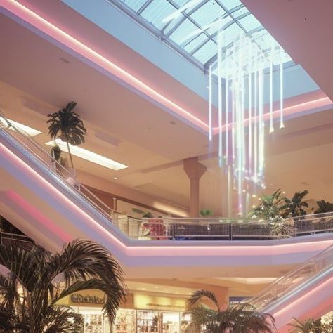 Retro Mall Aesthetic, Vaporwave Mall Aesthetic, 90s Mall, 80s Shopping Mall, Retro Shopping Mall, 80s Mall Food Court, Dead Malls, Vaporwave Aesthetic, 90s Nostalgia