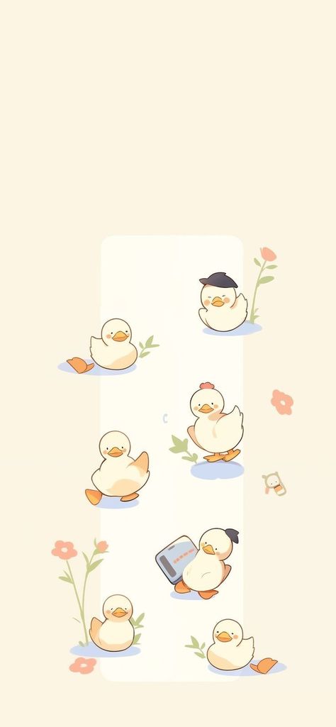 Cute Duck Wallpaper, Aesthetic Duck, Duck Wallpaper, 동화 삽화, Jelly Wallpaper, Wallpaper Computer, Future Wallpaper, Cocoppa Wallpaper, Iphone Wallpaper Kawaii