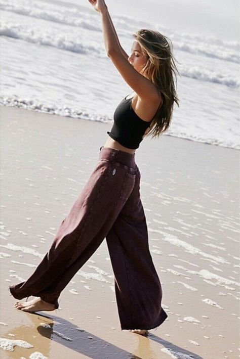 Item Description: Free People Fp Movement Borderline Wide Leg Pants New Without Tags Retails $148 Size: Extra Small Sizing: XS= 0-2 Color: Wine Perfect for pre and post-workout, these so comfy pants are featured in a soft,  wide-leg design with an exposed zipper at the waistband. High-rise waist Relaxed fit Washed dye Material: 42% Viscose, 58% Cotton; Contrast 100% Cotton Measurements laying flat, unstretched: Waist - 23 inches (has stretch) Inseam - 29 inches Rise - 12 inches Leg opening - 42 inches There is a dot marked on inside label to prevent return to retail stores. Check out my other listings for more Free People, Urban Outfitters and Anthropologie items! Summer Outfits Athletic, Alt Summer Outfits, Vintage Summer Outfits, Free People Activewear, Modest Summer Outfits, Free People Clothing, Comfy Pants, Summer Outfits Men, Free People Movement