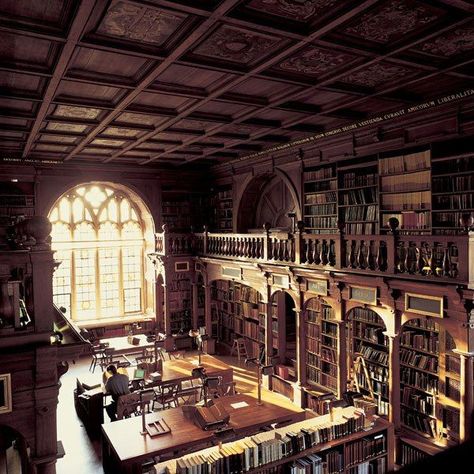 Bodleian Library, Oxford, England :: Considering the school’s long list of world-changing alumni—including 26 British prime ministers, 50 Nobel Prize winners, and such creative minds as Oscar Wilde and William Morris—it would be difficult not to feel insp Library Oxford, Bodleian Library, Beautiful Libraries, Library University, Beautiful Library, Old Library, Dream Library, Oxford England, College Board