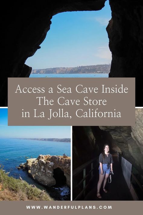 Access a Sea Cave Inside the Cave Store in La Jolla, California - Wanderful Plans La Jolla Caves, Underwater Caves, Sea Cave, Channel Islands National Park, La Jolla Cove, La Jolla California, California Trip, Kings Canyon National Park, Kings Canyon