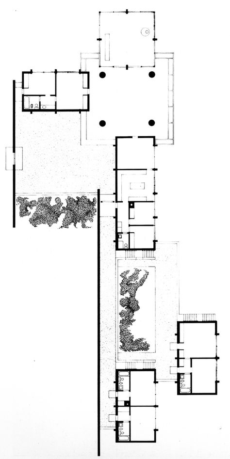 Practical House, Philip Johnson, Architectural Floor Plans, Architecture Concept Drawings, Plan Drawing, Architectural Drawing, Diagram Architecture, Building Plans, Architecture Presentation