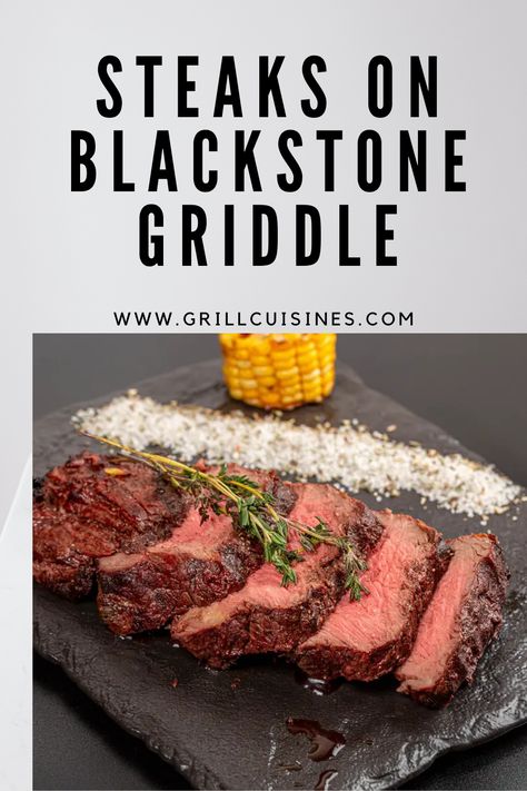 If you love to cook and have a Blackstone griddle at your place, and are wondering, can you cook steak on a Blackstone griddle? The answer is yes. Cooking steaks on Blackstone griddle is easy and produces amazing results. You can cook and smoke amazing Blackstone steaks to feast on for large gatherings and parties!#steaksonblackstone#blackstonegriddlesteak#grilledsteaks#steaksongriddle London Broil On Blackstone, Ribeyes On Blackstone Griddle, Drumsticks On Blackstone Griddle, How To Cook Steak On Blackstone, Blackstone Flank Steak, Steak On A Blackstone, Blackstone Ribeye Steak, Sirloin Steak On Blackstone Griddle, London Broil Blackstone