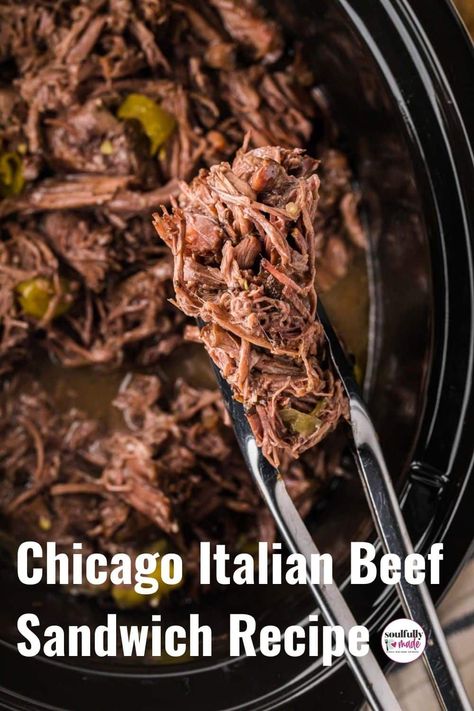 Spicy Italian Beef Sandwiches, Italian Roast Beef Crock Pot Sandwich Recipes, Chuck Roast Italian Beef Crock Pot Recipes, Chicago Beef Crock Pot, Beef Roast Crockpot Recipes With Italian Seasoning, Crock Pot Italian Beef Slow Cooker, Italian Pulled Beef, Crockpot Italian Beef Sandwiches Chicago, Italian Beef Crockpot Chicago