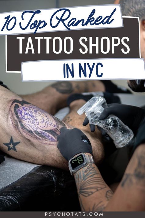 Discover the thriving tattoo scene of New York City with our curated list of the city's top 10 tattoo shops. From Manhattan to Brooklyn, explore diverse styles and talented artists that make NYC a tattoo enthusiast's paradise. Start your inked journey here! #NYCTattoos #TattooShops #InkArtists #BigAppleInk #BodyArtNYC 10 Tattoo, Nyc Tattoo, City Tattoo, Nyc Shopping, Tattoo Parlors, Big Apple, All Tattoos, Tattoo Shop, Cool Tattoos