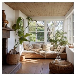 Project Photos - Beach Style - Sunroom - Miami - by Merritt Design & Co. | Houzz Make A Daybed, Mid Modern House, Sensory Design, Large Living Room Layout, Conservatory Ideas, Boho Lounge, Interior Design Software, Florida Living, Side And End Tables