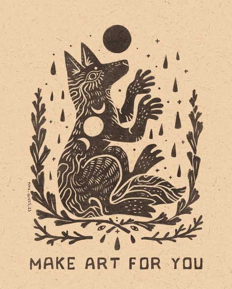 FREELANCE ILLUSTRATION + APPAREL (@pine.bones) • Instagram photos and videos Arte Folk, Linocut Printmaking, Lino Art, Bone Art, Linocut Art, Wolf Art, Lino Print, Linocut Prints, New Wall