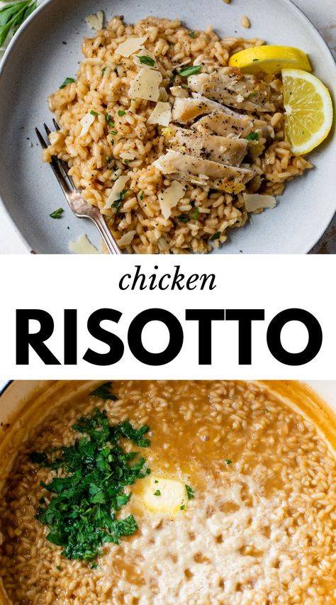 Chicken Risotto is luxurious, easy to make, and has a burst of lemony fresh flavor in every bite! Enjoy it as an elegant yet foolproof 30-minute meal for weeknight dinners or gourmet date nights. Risotto Recipes Chicken, Chicken Kale, Chicken Risotto, Fennel Salad, Risotto Recipes, Daughter In Law, Weeknight Dinners, Breakfast Lunch Dinner, Yum Yum Chicken