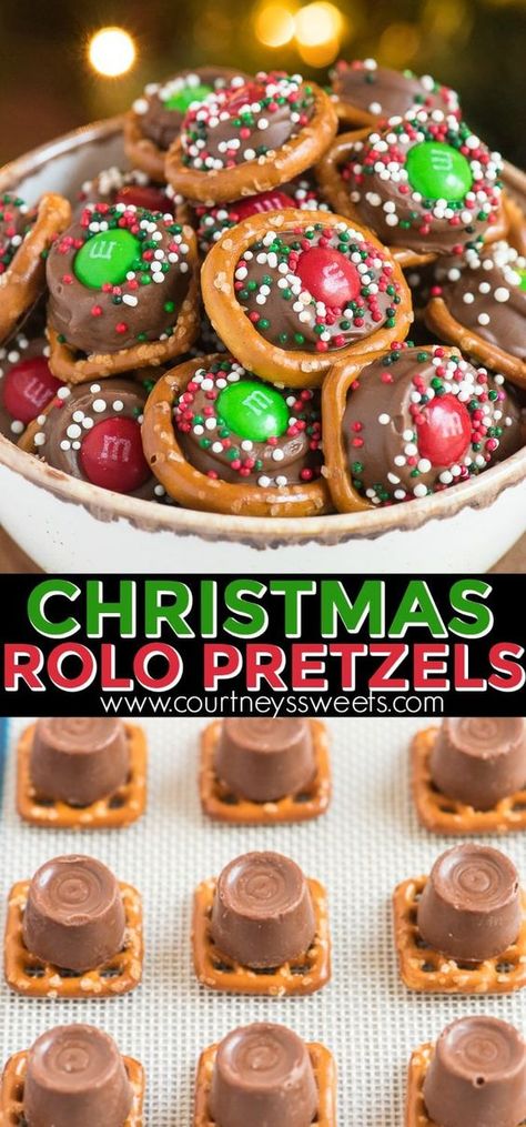 Rolo Pretzel, Rolo Pretzels, Christmas Pretzels, Dessert Oreo, Xmas Treats, Easy Christmas Treats, Christmas Baking Recipes, Christmas Candy Recipes, Candy Recipes Homemade