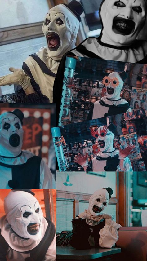 Terrifier Wallpaper, Horror Movie Scenes, Art The Clown, Halloween Wallpaper Cute, Scary Movie Characters, Future Wallpaper, Scary Wallpaper, Gothic Wallpaper, Cute Clown