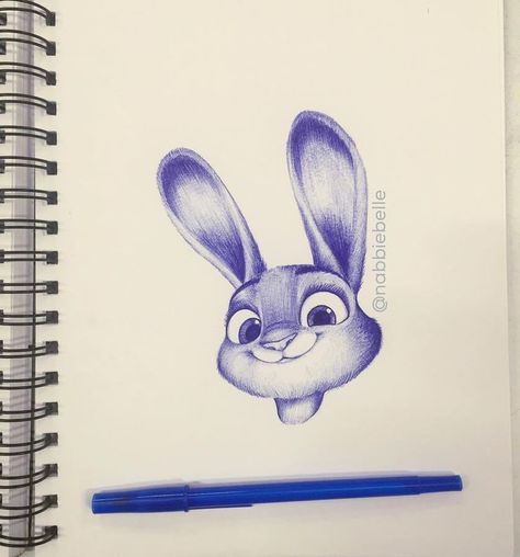 Ballpoint Pen Animal Drawing. Ballpen Sketch Drawings, Zootopia Animals, Ballpen Drawing, Ballpoint Pen Art, Pen Art Work, Ballpoint Pen Drawing, Pencil Sketch Images, Geometric Shapes Art, Bunny Drawing