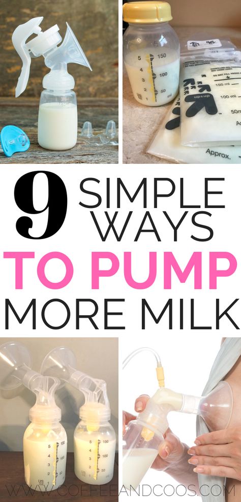 9 simple ways to pump more milk.  Combat low milk supply with these easy ways to make more milk.  Get the most breast milk out of every pumping session with these simple tips.  A must read for breastfeeding and pumping moms.  Perfect for exclusive pumping and working moms.  #breastfeeding #pumping Exclusive Pumping, Pumping Tips, Low Milk Supply, Exclusively Pumping, Baby Kicking, Pumping Moms, Baby Sleep Problems, Breastfeeding And Pumping, Milk Supply