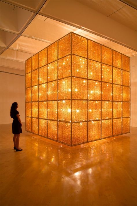 Image 8 of 16 from gallery of "Ai Weiwei: According to What?". Ai Weiwei, Cube Light, 2008. Photo: Cathy Carver. Japanese Bath House, Chinese Motifs, Hirshhorn Museum, Light Art Installation, Japanese Bath, Cube Light, Light Sculpture, Contemporary Artist, Light Installation