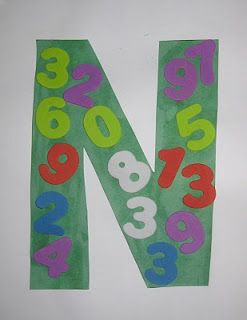 N is for numbers Letter N Activities, Preschool Letter Crafts, Alphabet Crafts Preschool, Abc Crafts, The Letter N, Alphabet Letter Crafts, Art Preschool, Abc Art, Preschool Projects