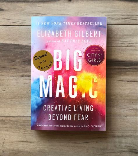 Book to read Big Magic Book, Big Magic Elizabeth Gilbert, Emotional Books, Now Is Good, Empowering Books, Big Magic, Eat Pray Love, Elizabeth Gilbert, How To Create Infographics