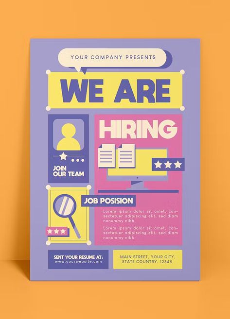 Hiring Flyer | Recruitment Flyer Template AI, EPS, PSD Student Discount Poster, Career Fair Poster Design, Recruitment Flyer Design, Introduction Poster Design, Recruitment Poster Design Ideas, Hiring Flyer Design, Cartoon Layout, Recruitment Flyer, Recruitment Poster Design