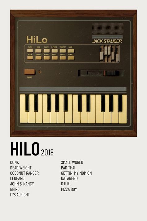 Minimalist music poster of Jack Stauber's "HiLo" album. 10x15cm recommended. Minimalist Album Poster, Album Polaroid Poster, Pizza Boy, Future Poster, Minimalist Music, Album Posters, Polaroid Poster, Music Recommendations, Invader Zim