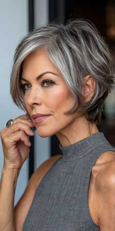 #BEAUTY ,#REALATIONSHIPS #Fashion #Outfits #Summer Outfits #Animals Grey Hair Color For Older Women Over 50, Short Bob Grey Hair, Edgy Grey Hairstyles Over 50, Grey Hair Styles For Women Over 50, Spicy Hairstyles, Short Grey Hair Styles, Women With Gray Hair, Short Gray Hair, Grey Bob Hairstyles