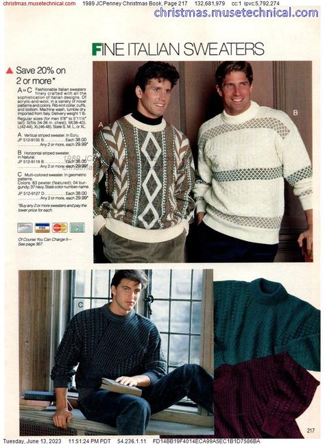 80s Outfit Men, 80s Fashion Magazine, Christmas Outfit Men, Sweater Outfits Men, 80s Men, 80s Sweater, 80s Mens, 80s Outfit, Christmas Book