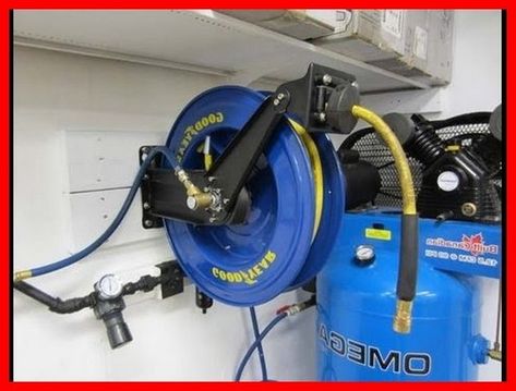 Air Compressor Retractable Hose Reel Check more at https://gardenhosemart.com/reel-hoses/air-compressor-retractable-hose-reel/ Air Compressor Hose Reel, Retractable Hose Reel, Organization Garage, Air Hose Reel, Men Cave, Retractable Hose, Hose Reels, Hose Storage, Roller Design