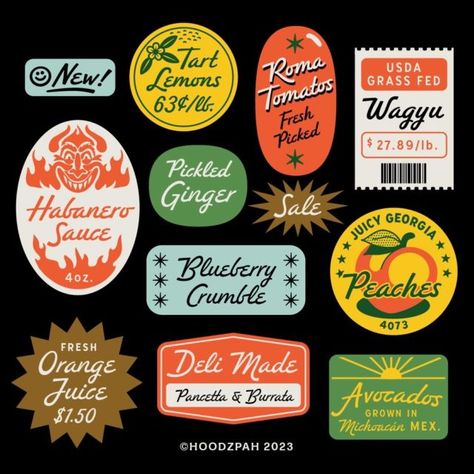 Palm Canyon, Fruit Stickers, Gfx Design, Bg Design, Medicine Bottles, Font Face, Simple Illustration, Retro Font, Badge Design