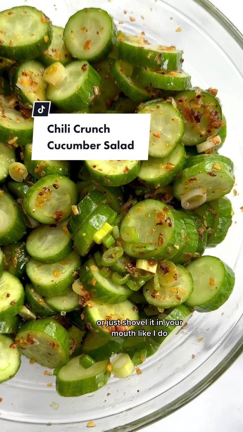 Chili Onion Crunch Cucumbers, Cucumber Chili Crunch, Recipes With Crunchy Chili Oil, Cucumber Crunch Salad, Trader Joe Chili Onion Crunch, Crunchy Cucumber Salad, Recipes With Chili Crunch Oil, Recipes With Chili Crunch, Chili Crunch Cucumber Salad