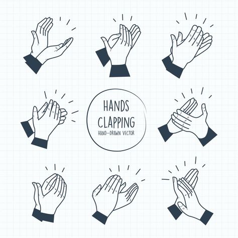 Hands Clapping Vectors Clapping Hands Drawing, Hand Gesture Drawing, Clapping Hands, Hands Drawing, Draw Hands, Architecture Graphics, Gesture Drawing, Hand Drawn Vector, Hand Illustration